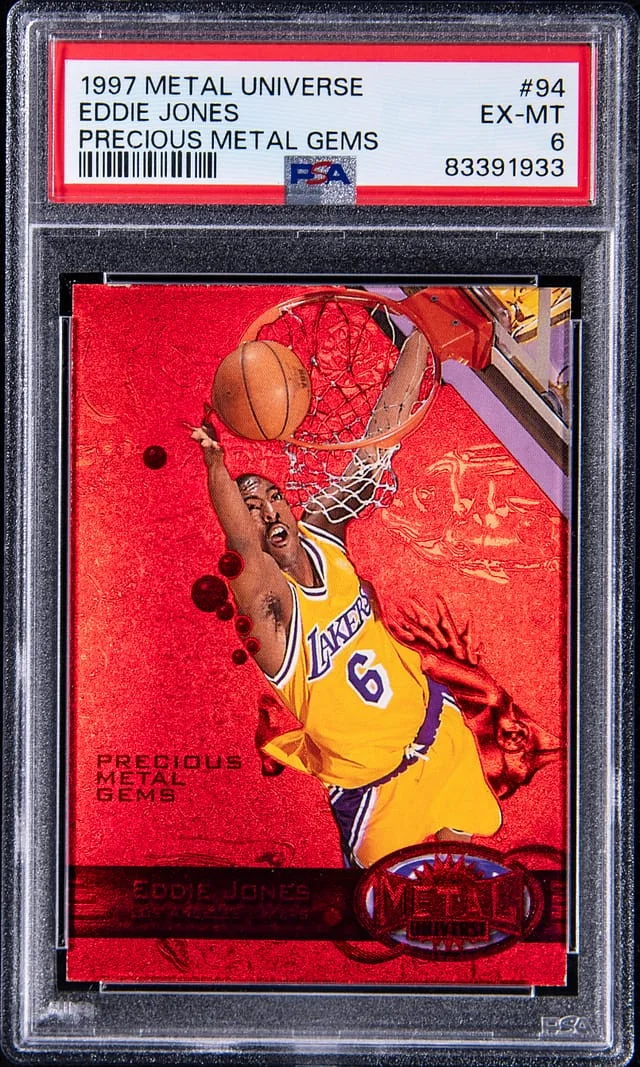1997-98 SkyBox Metal Universe Eddie Jones Precious Metal Gems (PMG) Red #94 card image