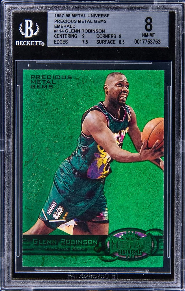 1997-98 SkyBox Metal Universe Glenn Robinson Precious Metal Gems (PMG) Red #114 card image
