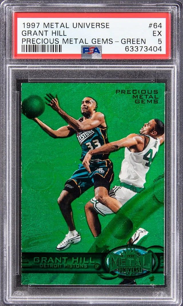 1997-98 SkyBox Metal Universe Grant Hill Precious Metal Gems (PMG) Green #64 card image