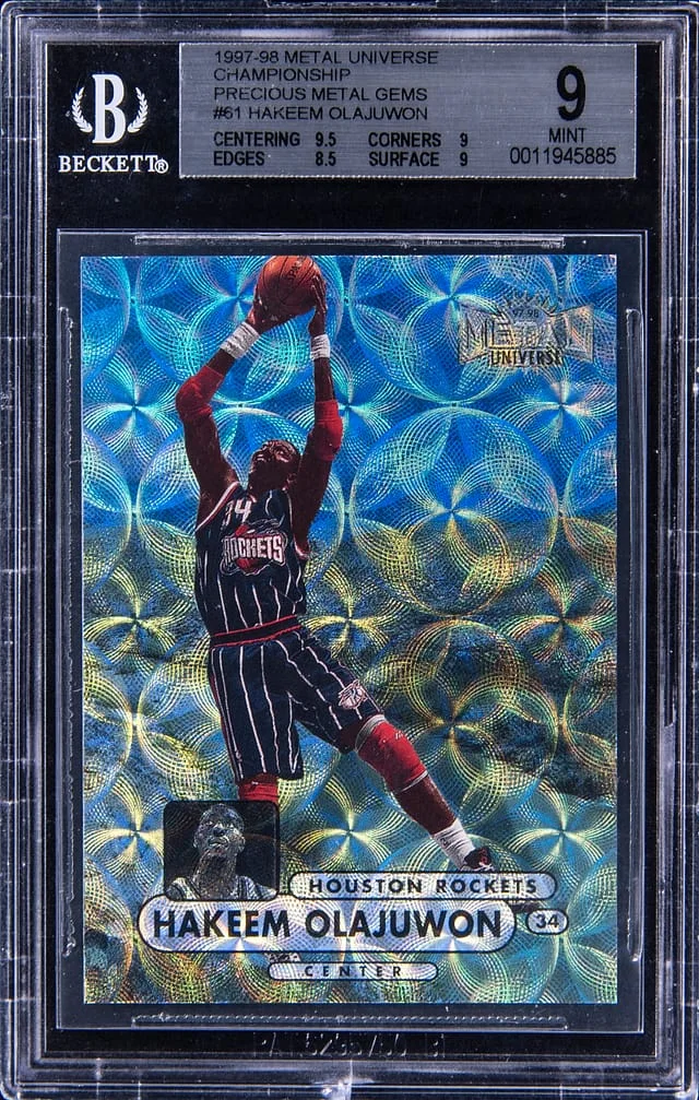 1997-98 SkyBox Metal Universe Hakeem Olajuwon Championship Precious Metal Gems (PMG) #61 card image