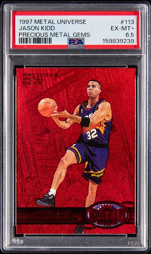1997-98 SkyBox Metal Universe Jason Kidd Precious Metal Gems (PMG) Red #113 card image