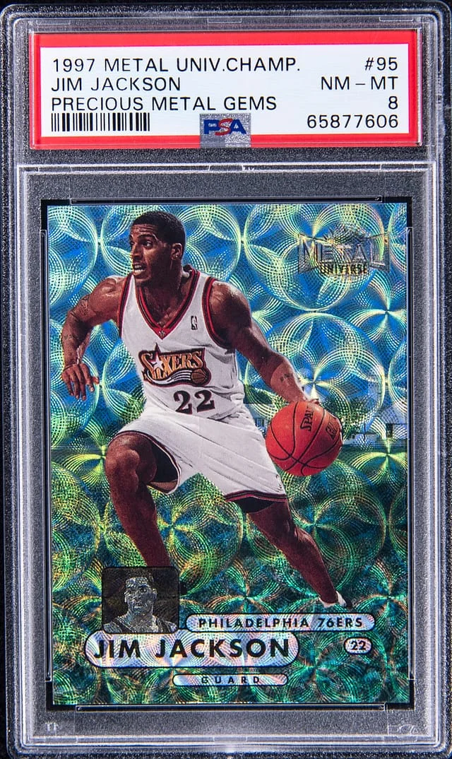 1997-98 SkyBox Metal Universe Jim Jackson Championship Precious Metal Gems (PMG) #95 card image
