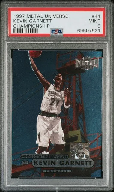 1997-98 SkyBox Metal Universe Kevin Garnett Championship #41 card image