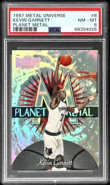 1997-98 SkyBox Metal Universe Kevin Garnett Planet Metal #8 card image
