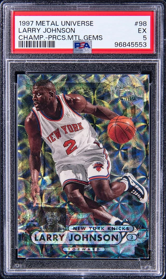 1997-98 SkyBox Metal Universe Larry Johnson Championship Precious Metal Gems (PMG) #98 card image