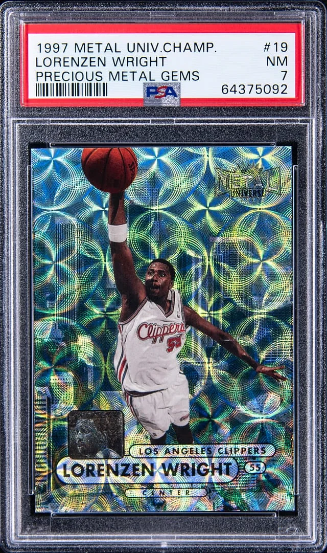 1997-98 SkyBox Metal Universe Lorenzen Wright Championship Precious Metal Gems (PMG) #19 card image