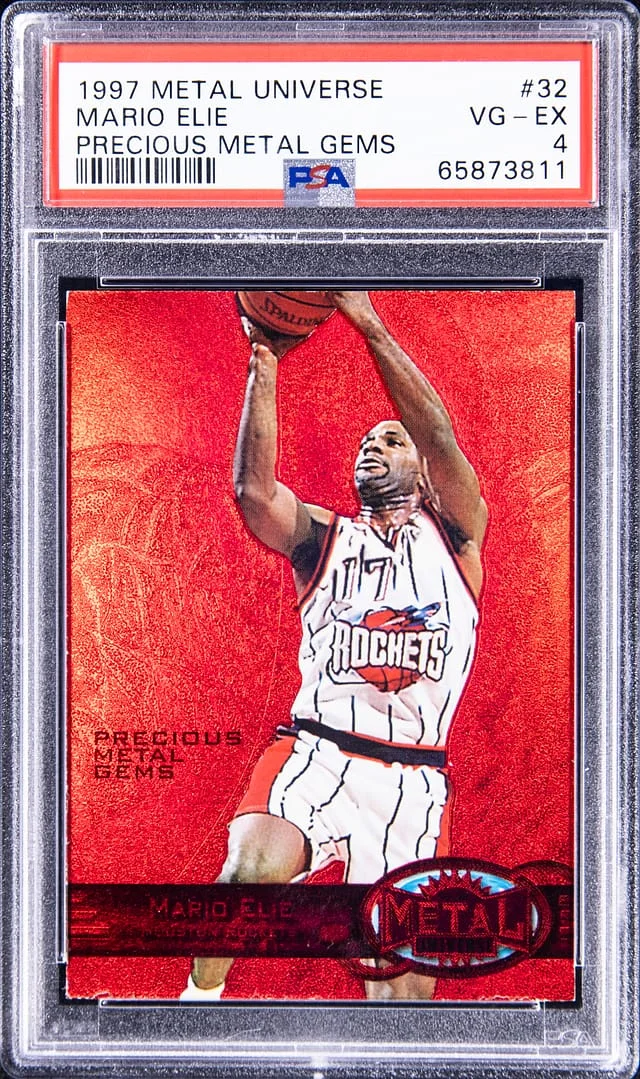 1997-98 SkyBox Metal Universe Mario Elie Precious Metal Gems (PMG) Red #32 card image