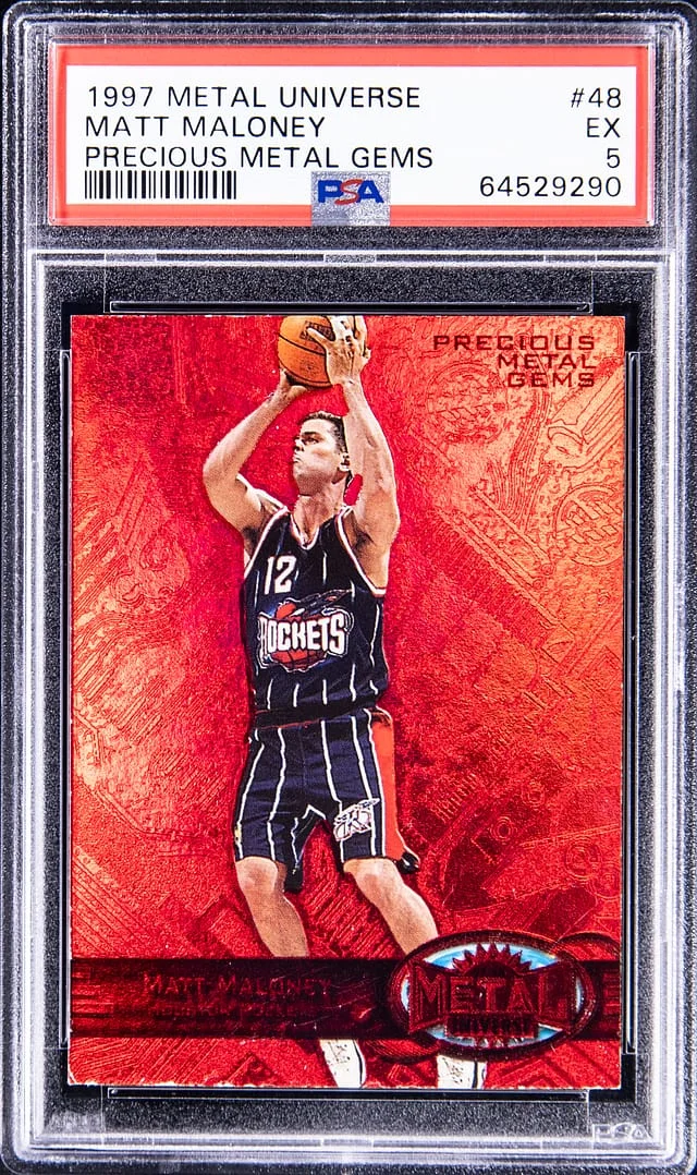 1997-98 SkyBox Metal Universe Matt Maloney Precious Metal Gems (PMG) Red #48 card image