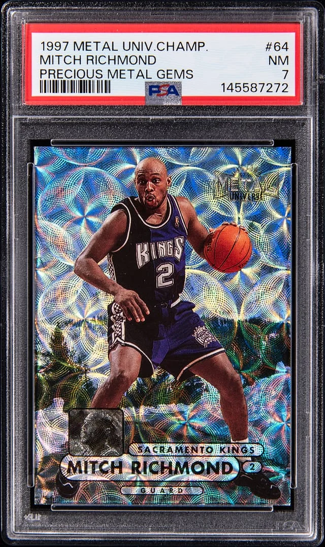 1997-98 SkyBox Metal Universe Mitch Richmond Championship Precious Metal Gems (PMG) #64 card image