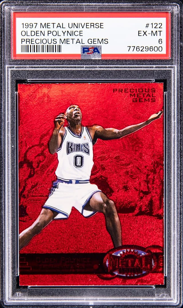 1997-98 SkyBox Metal Universe Olden Polynice Precious Metal Gems (PMG) #122 card image