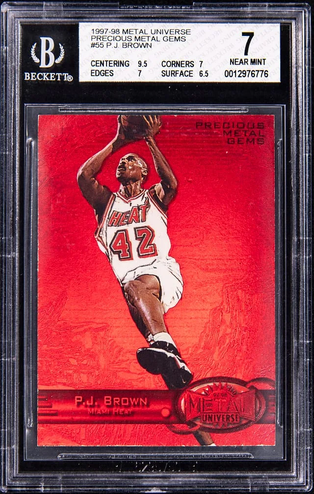 1997-98 SkyBox Metal Universe P.J. Brown Precious Metal Gems (PMG) #55 card image