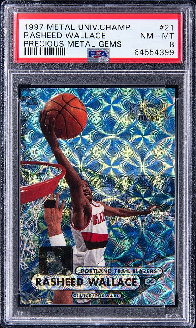1997-98 SkyBox Metal Universe Rasheed Wallace Championship Precious Metal Gems (PMG) #21 card image