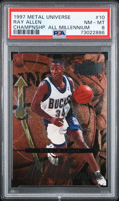 1997-98 SkyBox Metal Universe Ray Allen Championship All Millennium #10 card image