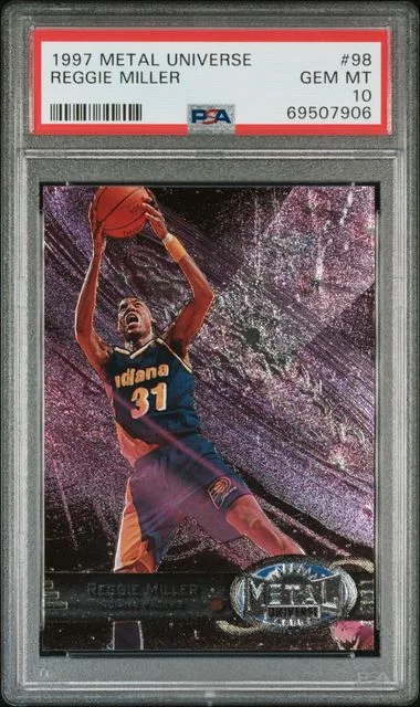1997-98 SkyBox Metal Universe Reggie Miller #98 card image