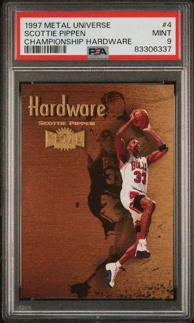1997-98 SkyBox Metal Universe Scottie Pippen Championship Hardware #4 card image