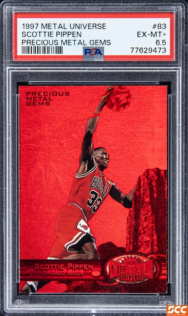 1997-98 SkyBox Metal Universe Scottie Pippen Precious Metal Gems (PMG) Red #83 card image