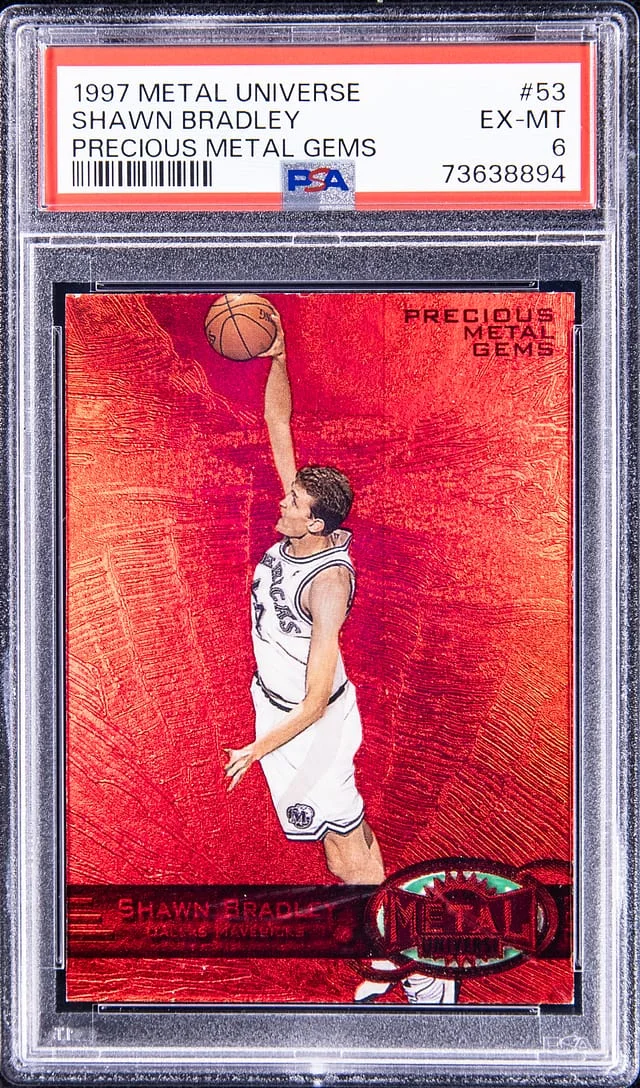 1997-98 SkyBox Metal Universe Shawn Bradley Precious Metal Gems (PMG) Red #53 card image