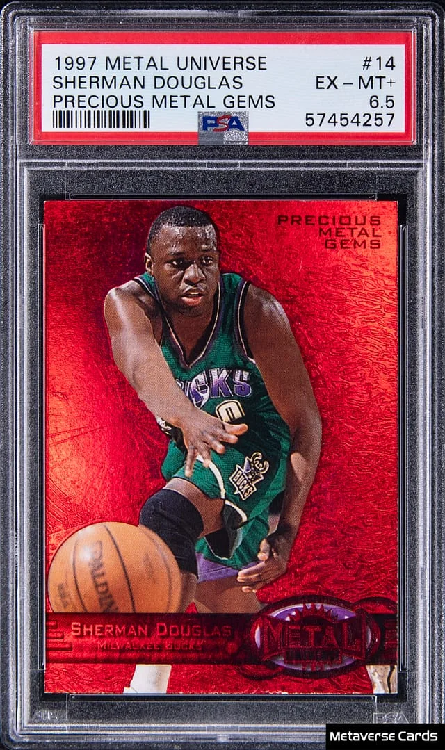 1997-98 SkyBox Metal Universe Sherman Douglas Precious Metal Gems (PMG) Red #14 card image