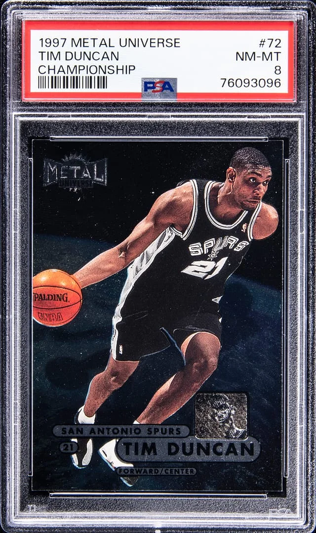 1997-98 SkyBox Metal Universe Tim Duncan Championship Precious Metal Gems (PMG) #72 card image