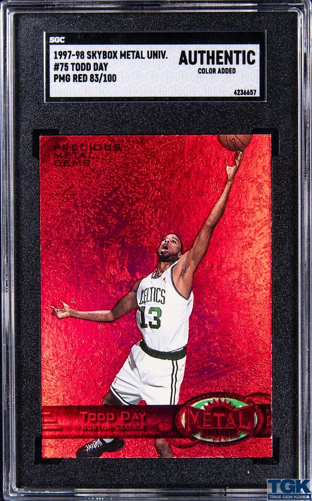 1997-98 SkyBox Metal Universe Todd Day Precious Metal Gems (PMG) Red #75 card image