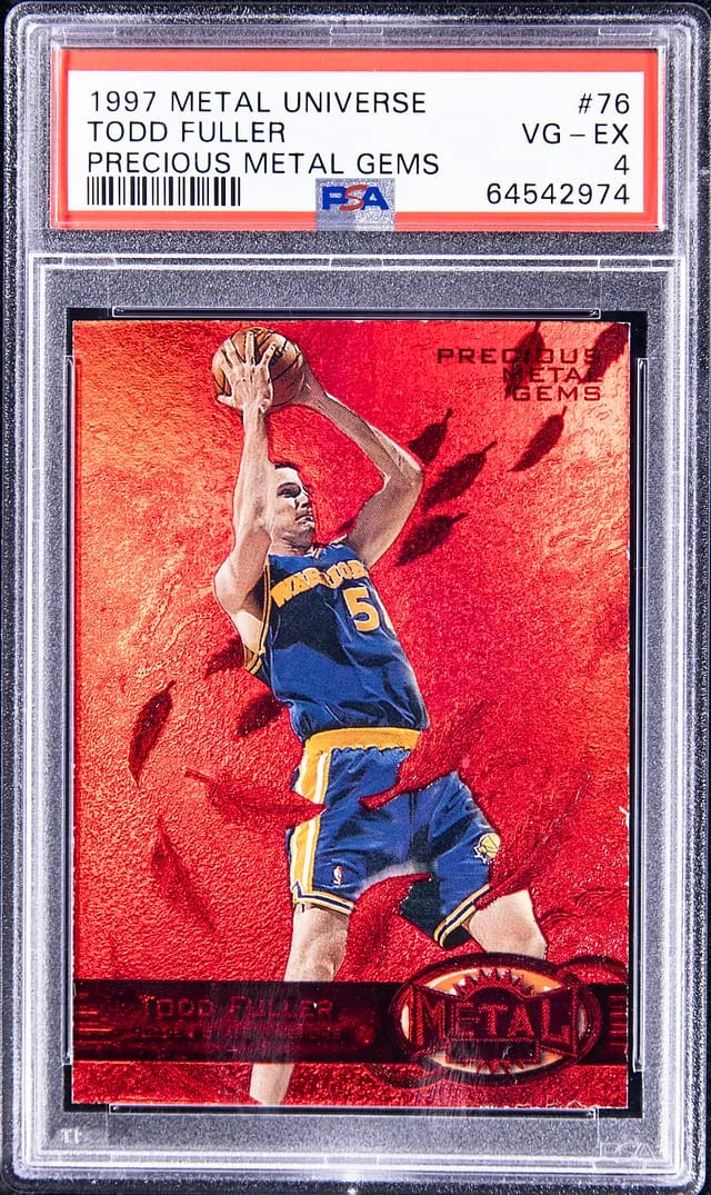 1997-98 SkyBox Metal Universe Todd Fuller Precious Metal Gems (PMG) Red #76 card image