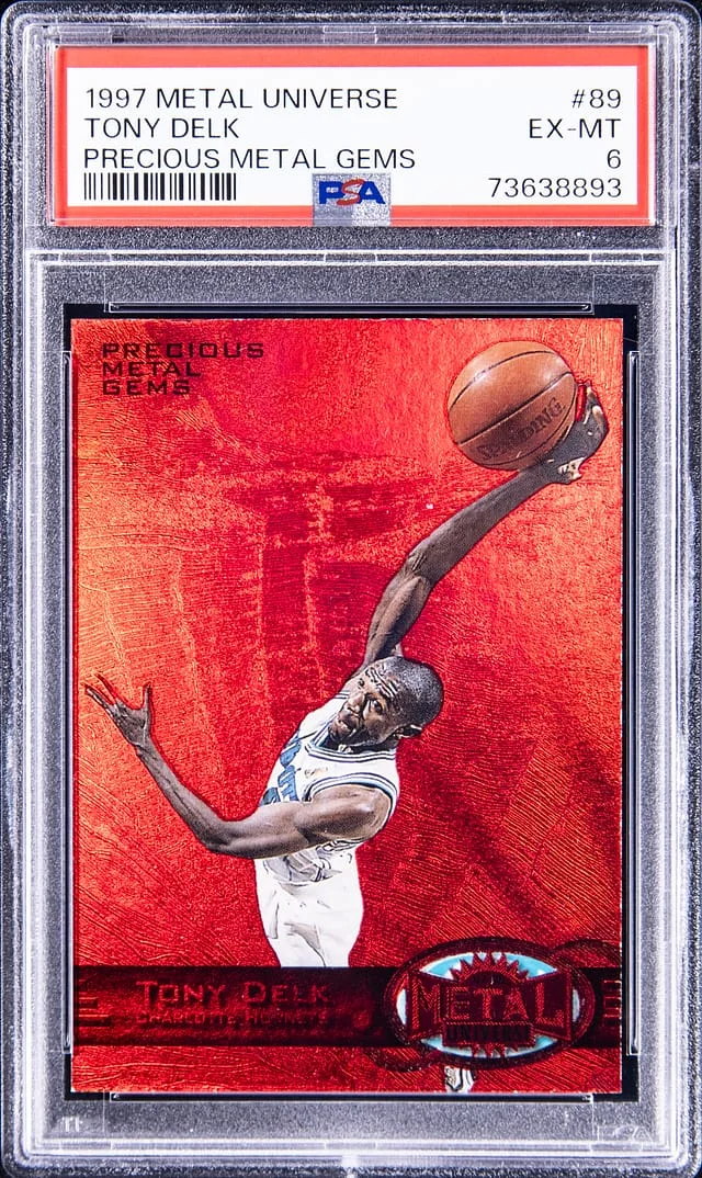 1997-98 SkyBox Metal Universe Tony Delk Precious Metal Gems (PMG) Red #89 card image