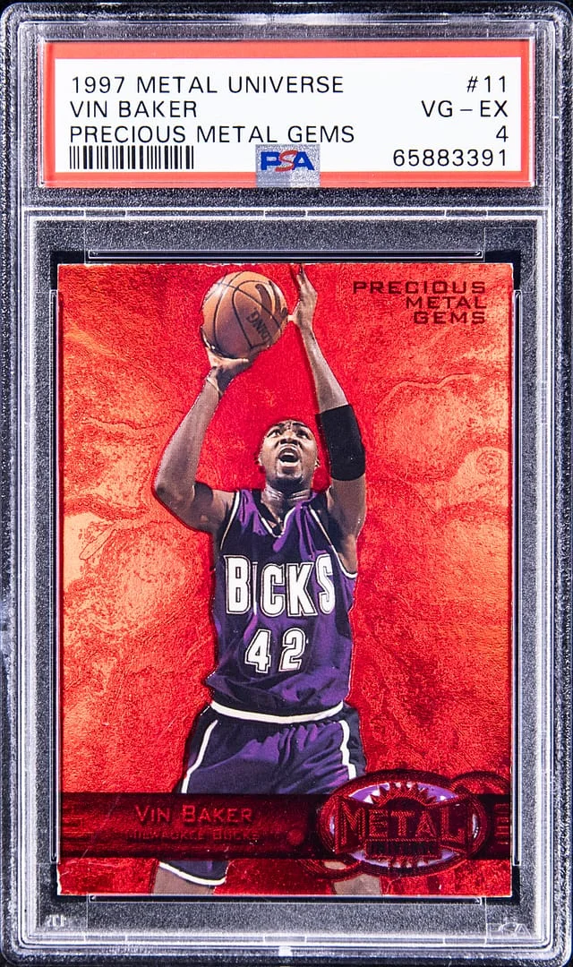 1997-98 SkyBox Metal Universe Vin Baker Precious Metal Gems (PMG) Red #11 card image