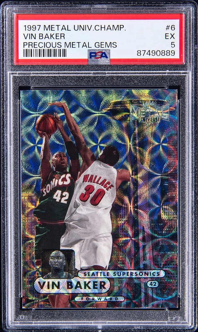 1997-98 SkyBox Metal Universe Vin Baker Championship Precious Metal Gems (PMG) #6 card image