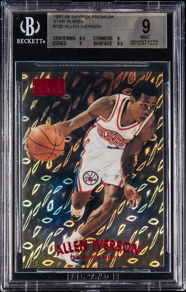1997-98 SkyBox Premium Allen Iverson Star Rubies #100SR card image