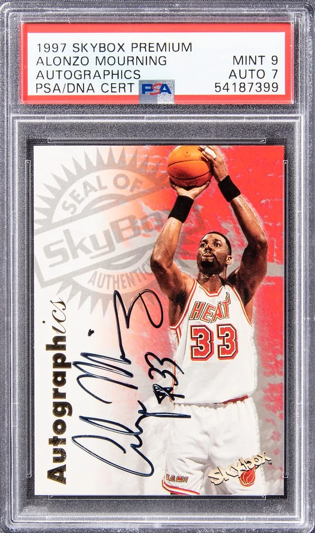 1997-98 SkyBox Premium Autographics Alonzo Mourning #no-number card image