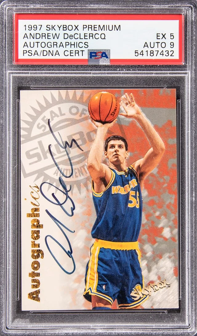 1997-98 SkyBox Premium Autographics Andrew DeClercq #no-number card image