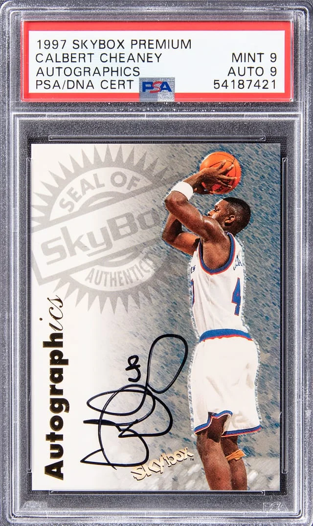 1997-98 SkyBox Premium Autographics Calbert Cheaney #no-number card image