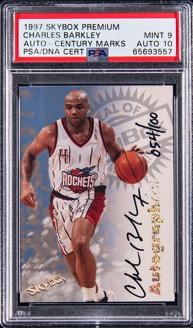 1997-98 SkyBox Premium Autographics Century Marks Charles Barkley #no-number card image
