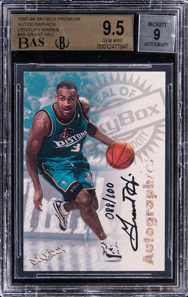 1997-98 SkyBox Premium Autographics Century Marks Grant Hill #no-number card image