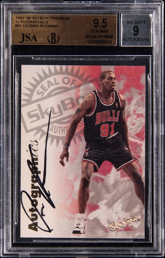 1997-98 SkyBox Premium Autographics Dennis Rodman #no-number card image