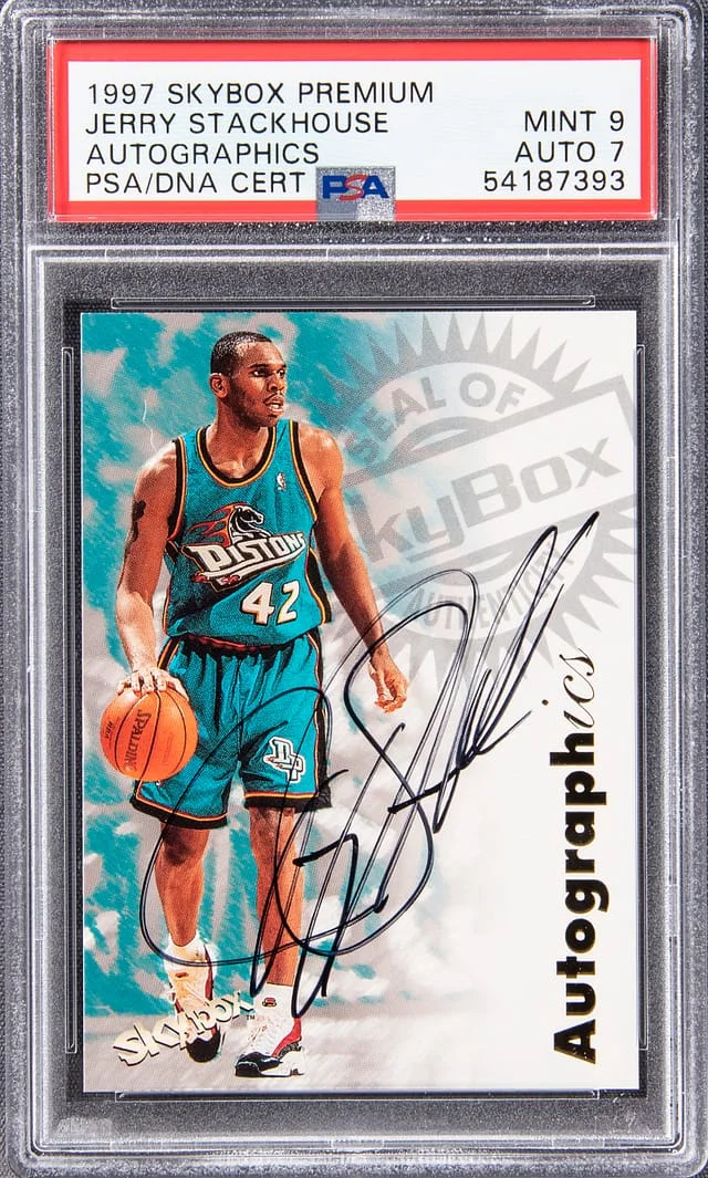 1997-98 SkyBox Premium Autographics Jerry Stackhouse #no-number card image