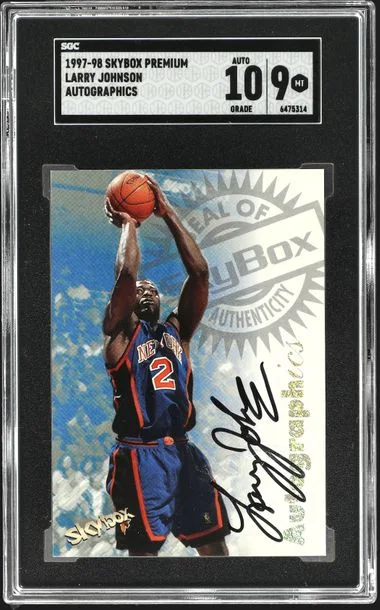 1997-98 SkyBox Premium Autographics Larry Johnson #no-number card image