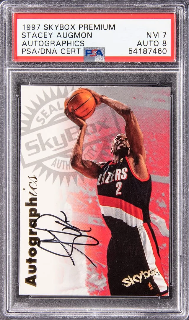 1997-98 SkyBox Premium Autographics Stacey Augmon #no-number card image