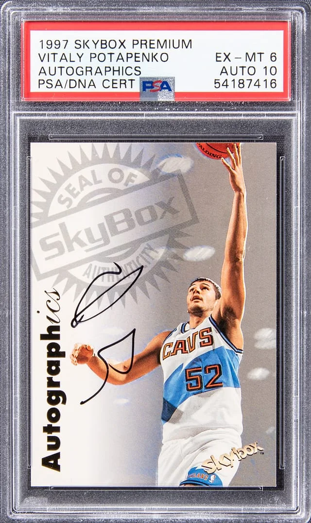 1997-98 SkyBox Premium Autographics Vitaly Potapenko #no-number card image