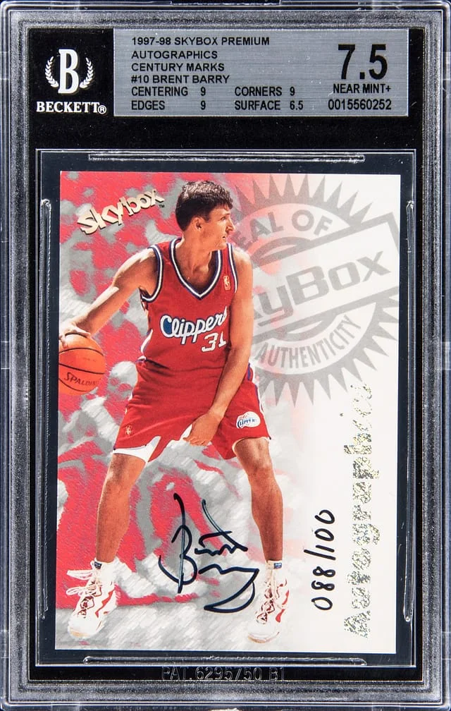 1997-98 SkyBox Premium Brent Barry Autographics Century Marks #10 card image