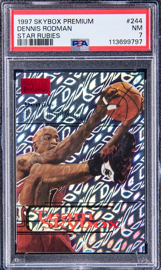 1997-98 SkyBox Premium Dennis Rodman Star Rubies #244 card image