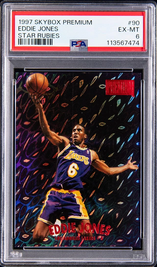 1997-98 SkyBox Premium Eddie Jones Star Rubies #90 card image