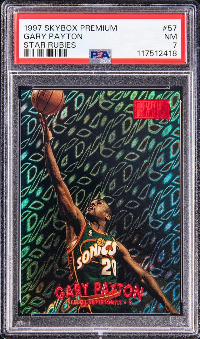 1997-98 SkyBox Premium Gary Payton Star Rubies #57 card image