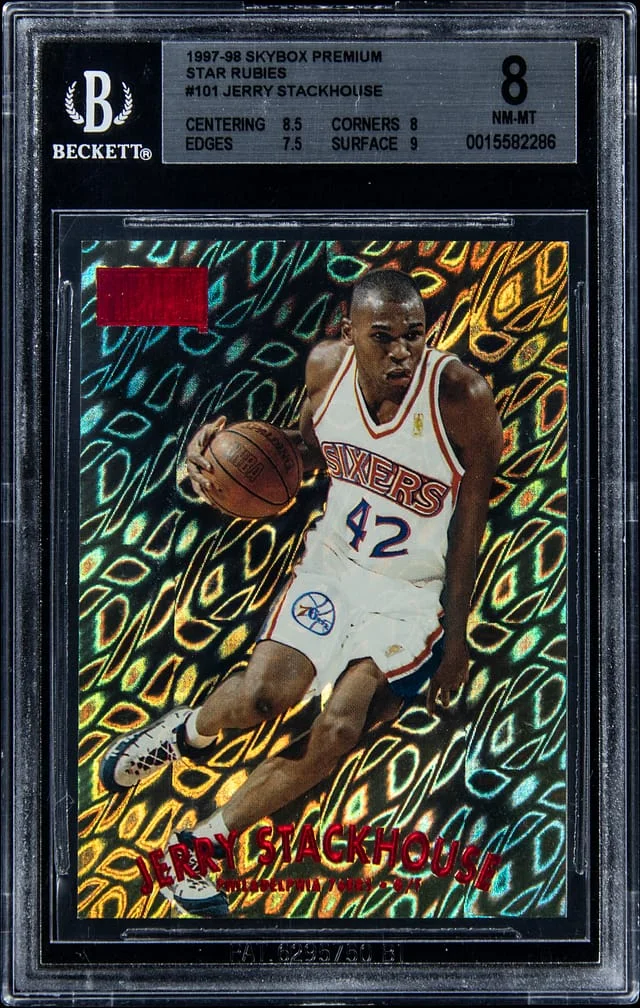 1997-98 SkyBox Premium Jerry Stackhouse Star Rubies #101 card image