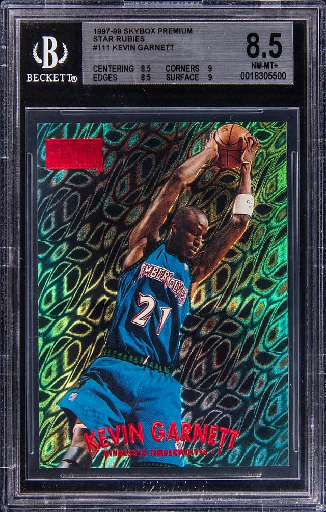 1997-98 SkyBox Premium Kevin Garnett Star Rubies #111-SR card image
