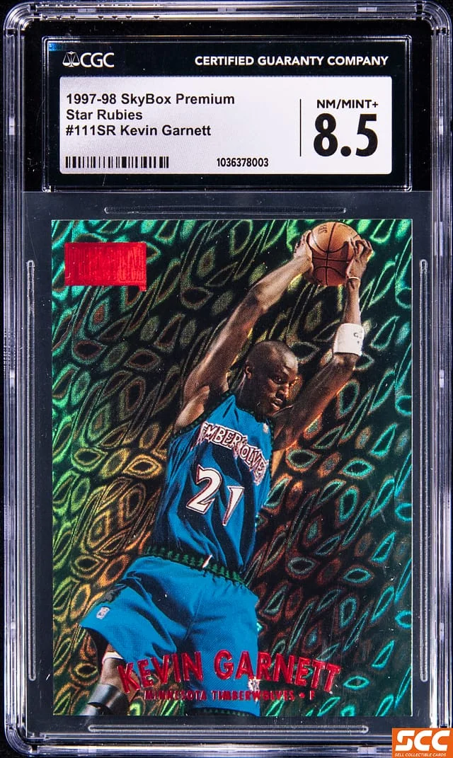 1997-98 SkyBox Premium Kevin Garnett Star Rubies #111SR card image
