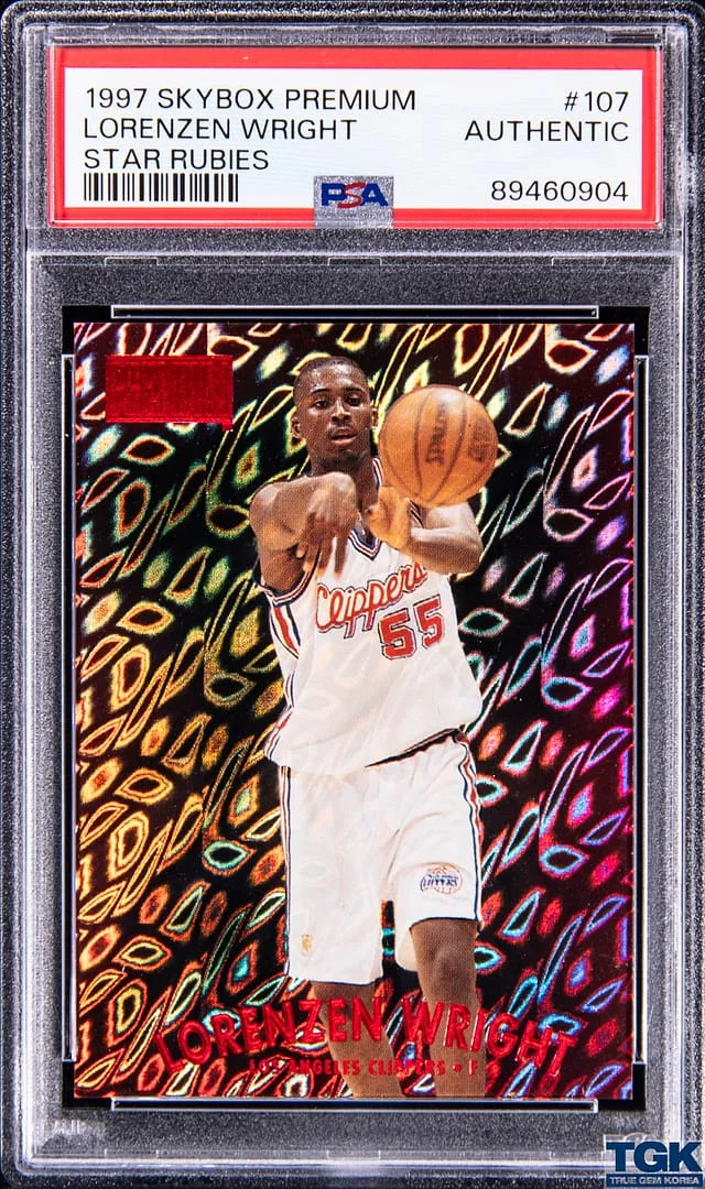 1997-98 SkyBox Premium Lorenzen Wright Star Rubies #107 card image