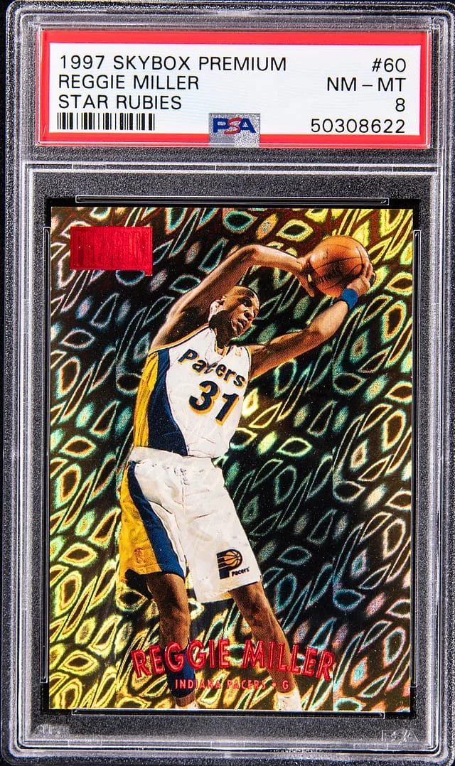 1997-98 SkyBox Premium Reggie Miller Star Rubies #60SR card image