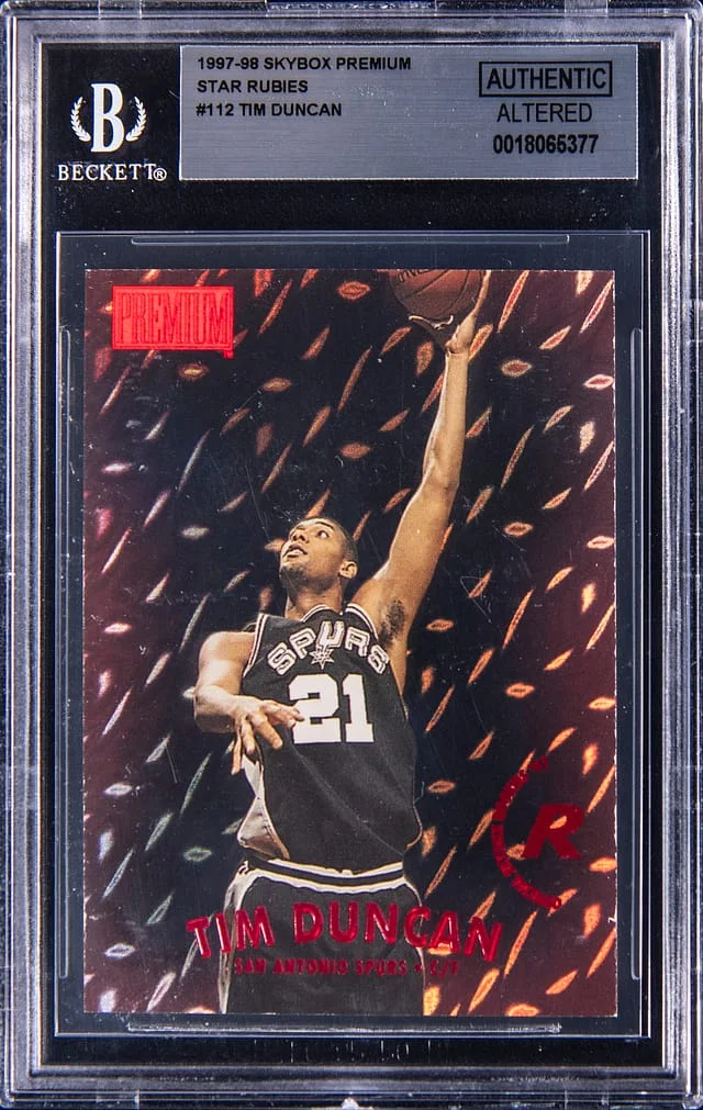 1997-98 SkyBox Premium Tim Duncan Star Rubies #112SR card image