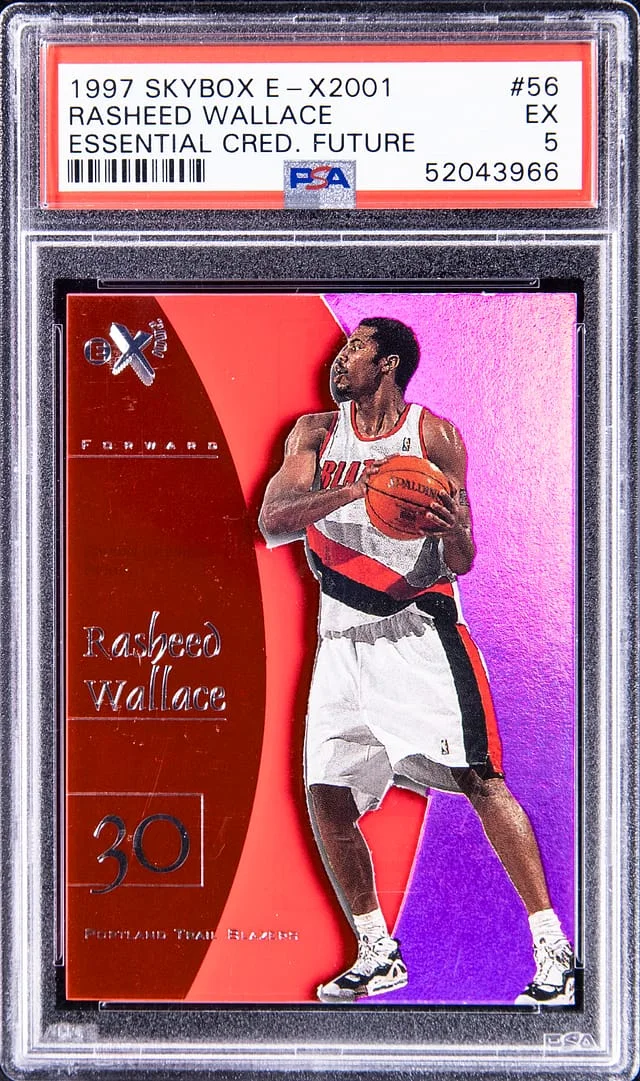 1997-98 SkyBox Rasheed Wallace E-X2001 Essential Credential Future #56 card image